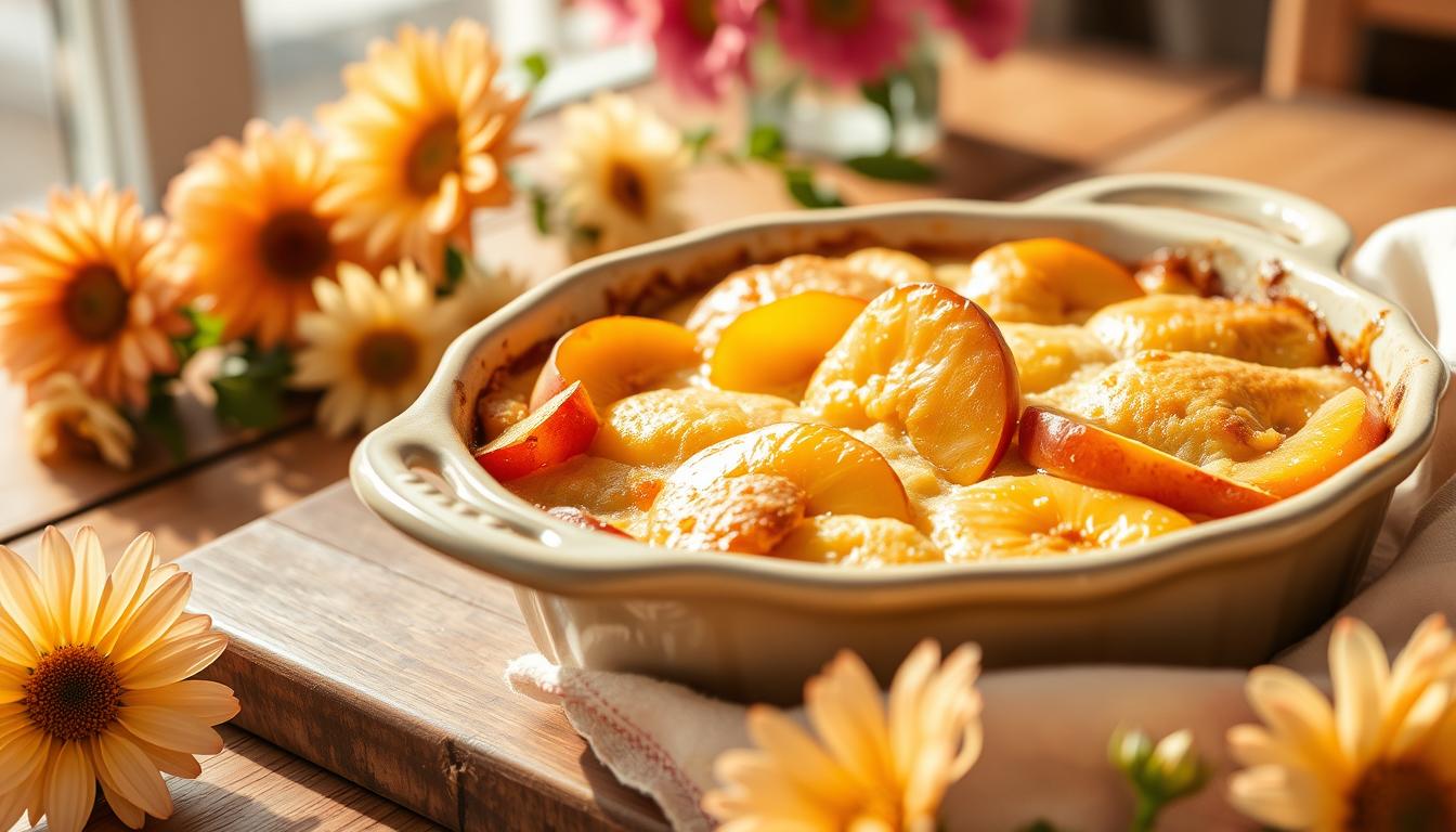 fresh peaches and cake mix cobbler