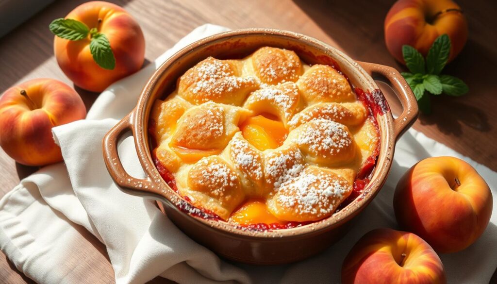 peach cobbler with cake mix toppings