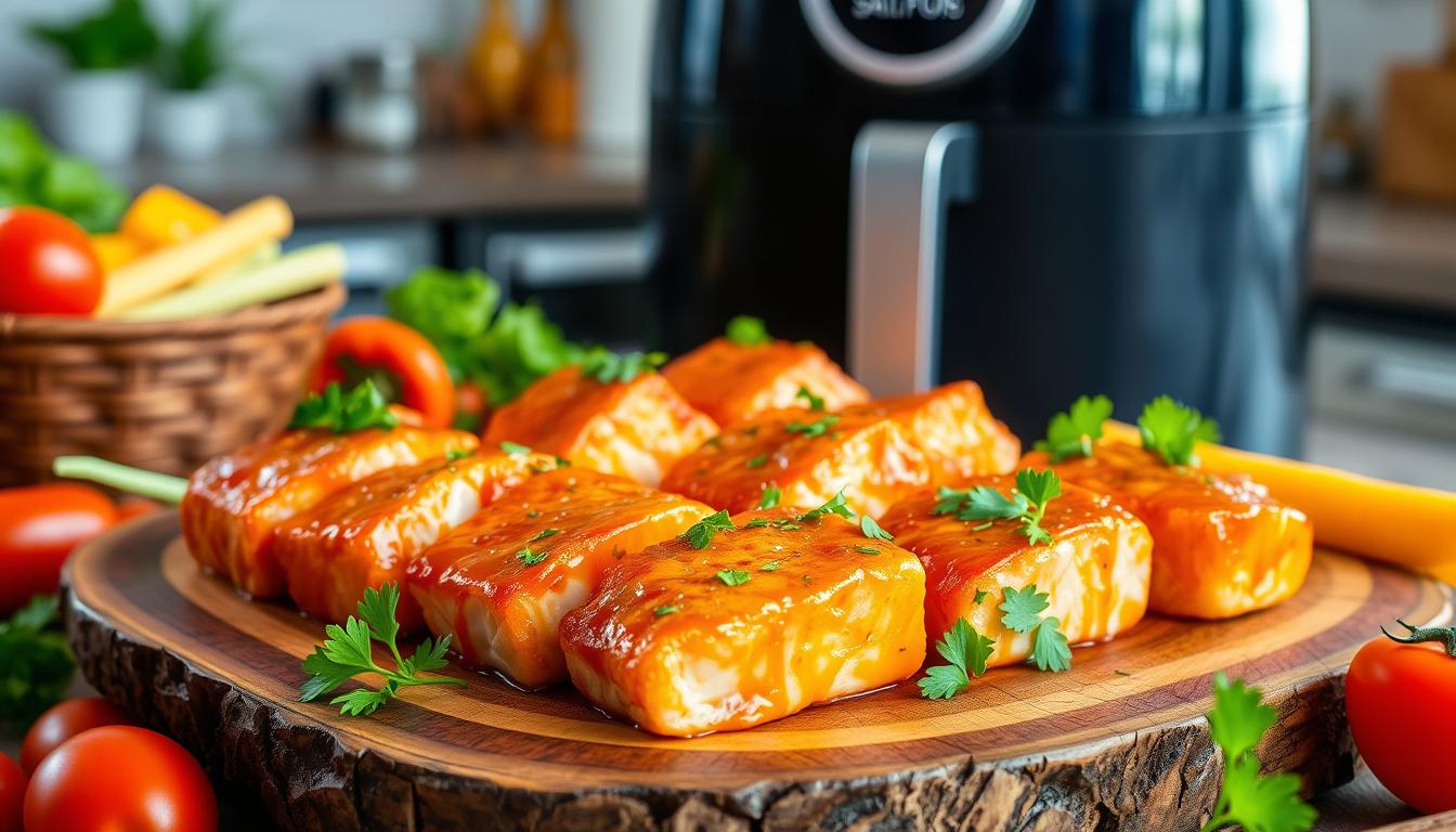 Glazed Air Fryer Salmon Bites