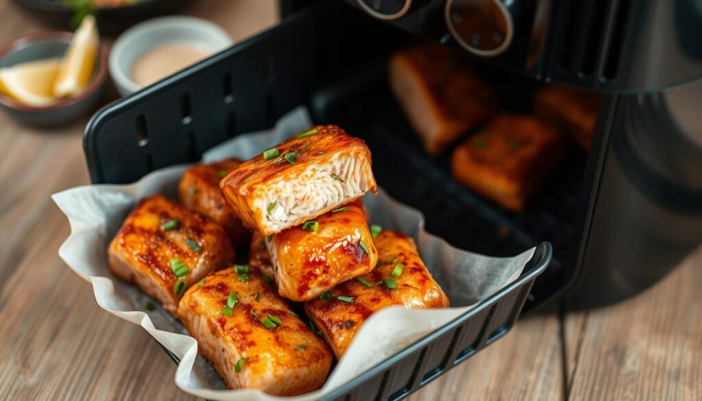 Glazed Air Fryer Salmon Bites