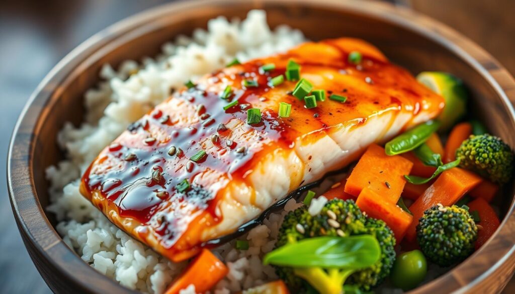 Honey glazed salmon