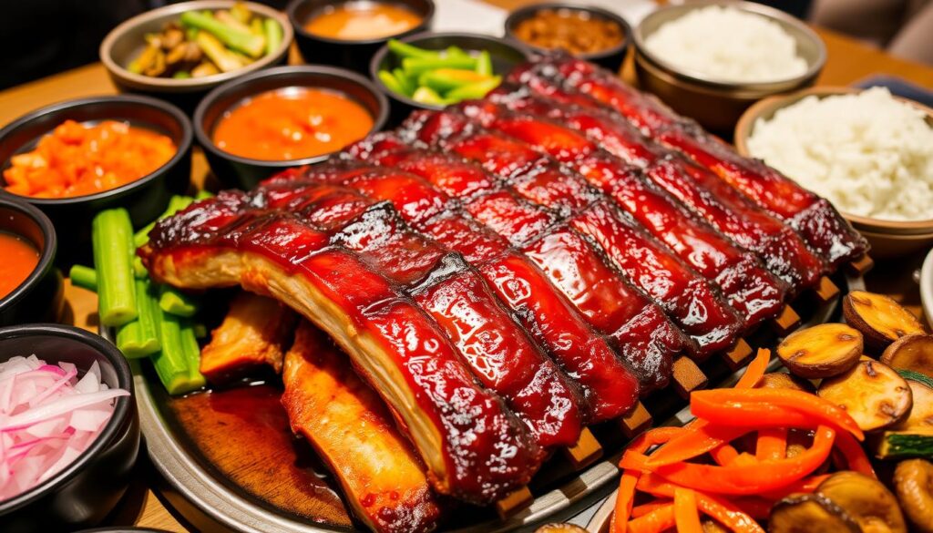 Korean BBQ Ribs and Side Dishes