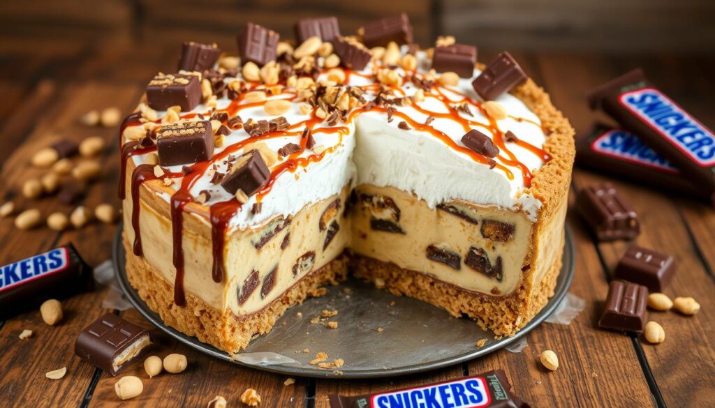 No-Bake Snickers Pie