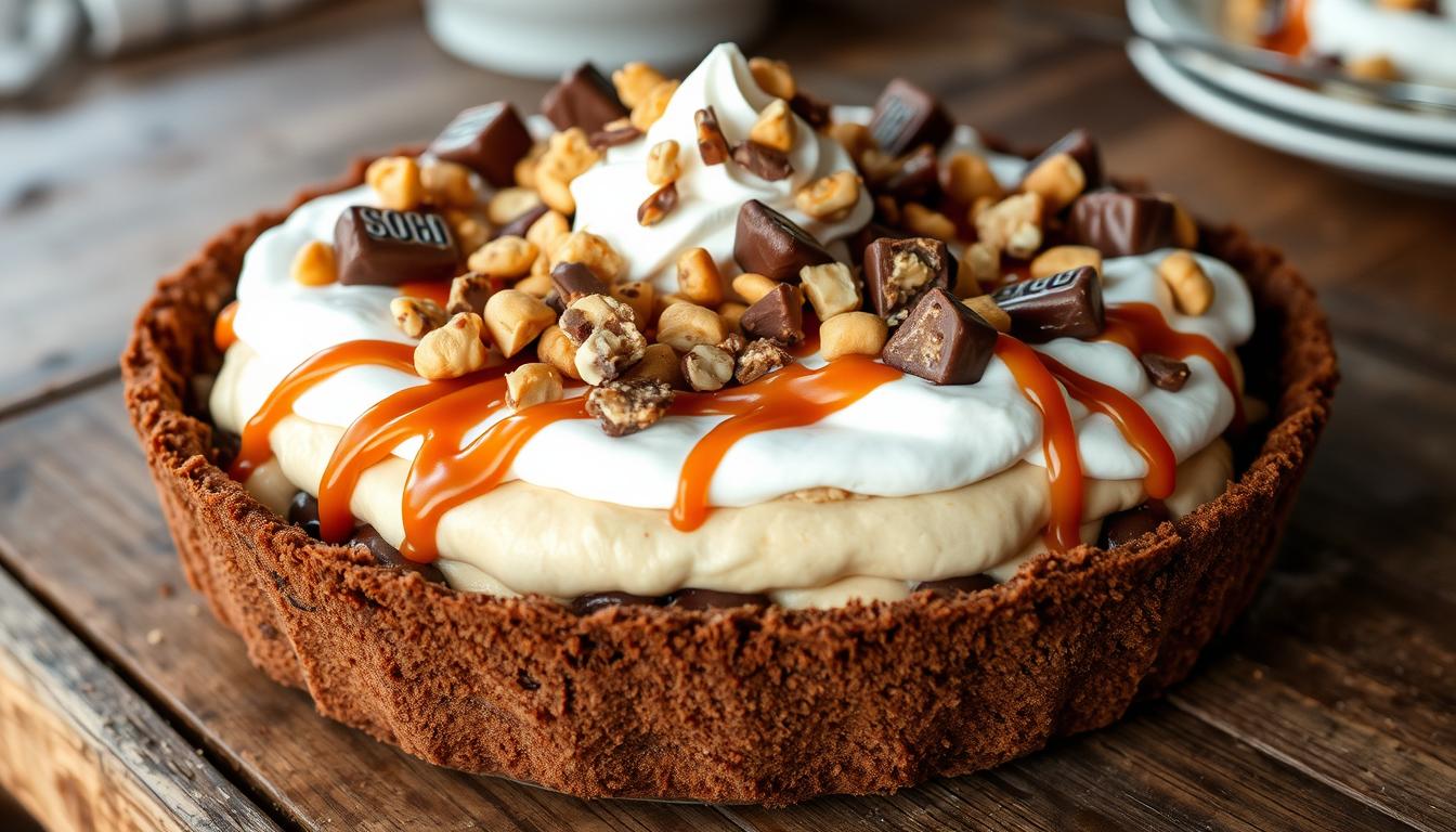 No-Bake Snickers Pie