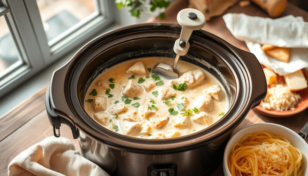 Crockpot Chicken Alfredo