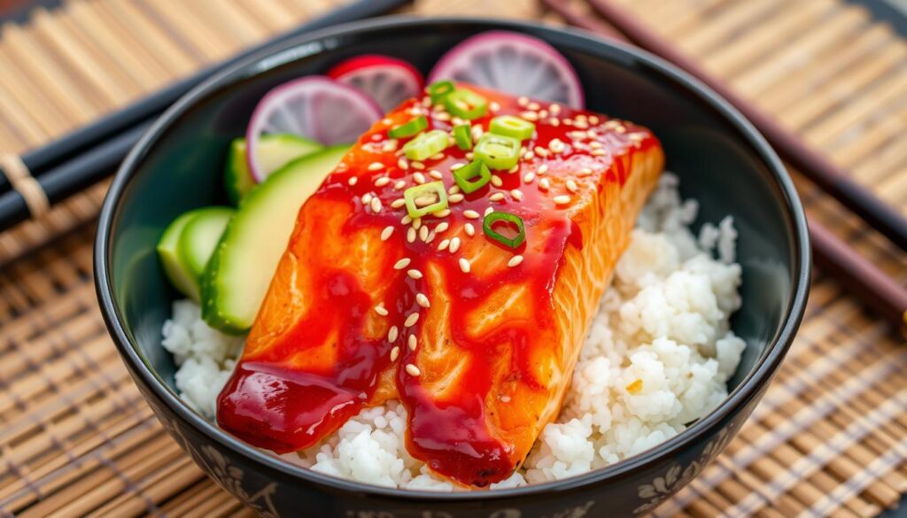 spicy salmon rice bowl